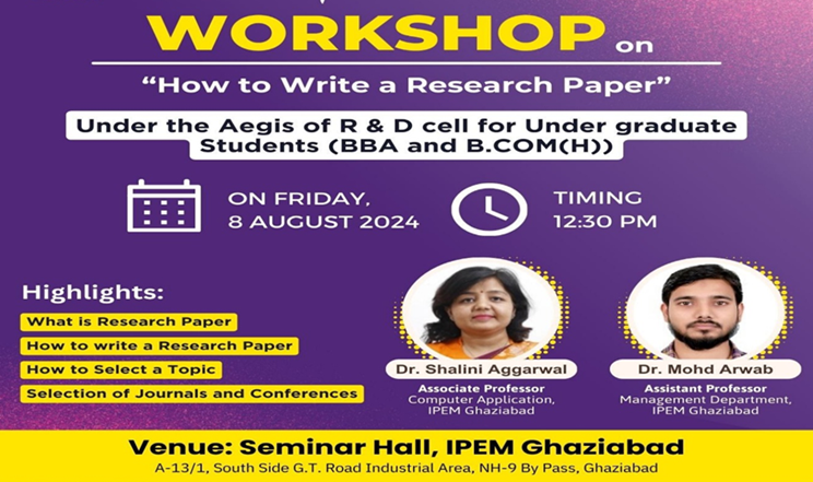 Workshop on How to Write a Research Paper