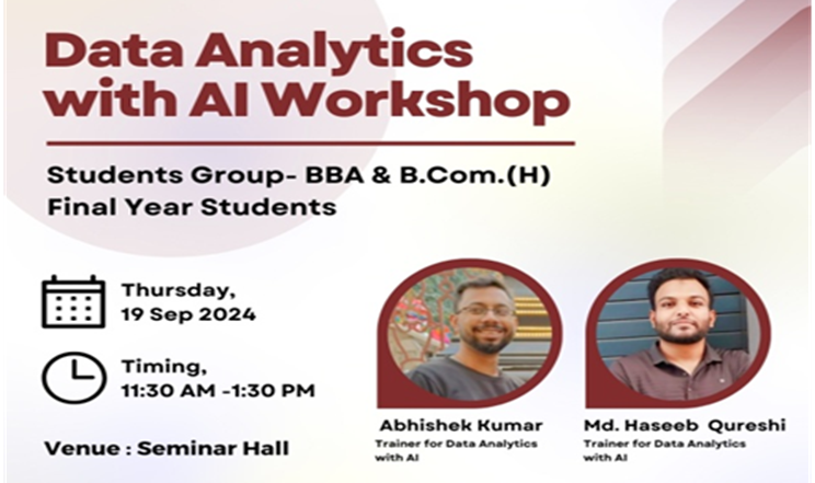 Workshop on Data Analytics with AI