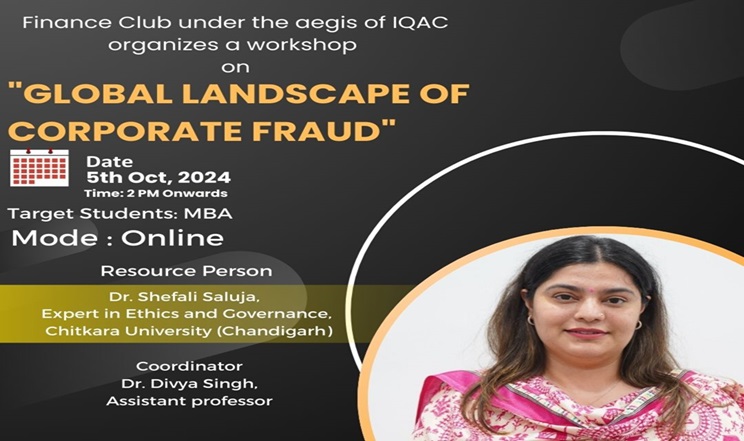 Workshop on- Global Landscape of Corporate Fraud